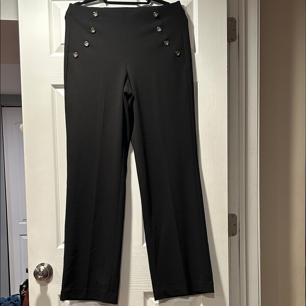 Express Black Button-Detail Women's Trousers